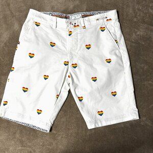 Denim & Flower Womens Shorts Choose Love Rainbow Heart This Is My Pride Sz 30